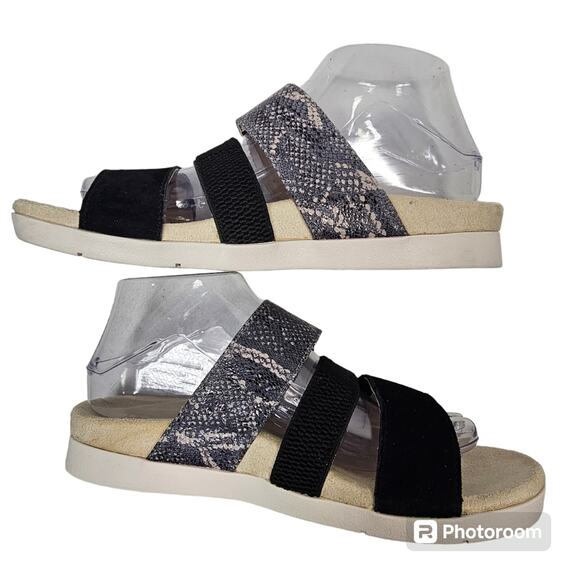 Spenco Women's Black Snake Tessa Orthotic Adjustable Strap Leather Sandal Size 8 - Picture 3 of 9